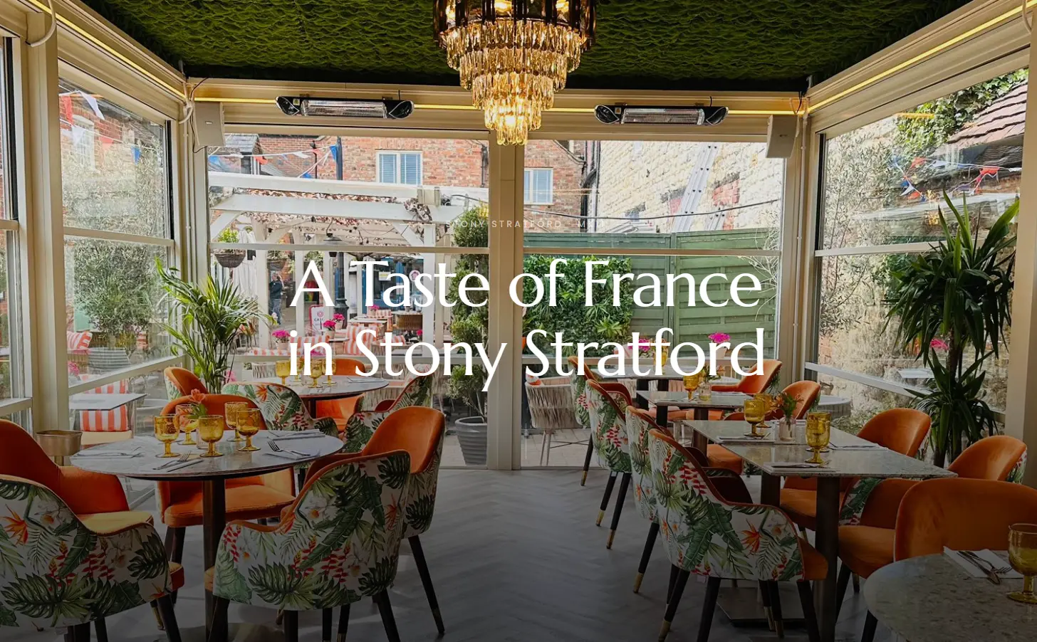 The light-filled conservatory dining room at French Affaire in Stony Stratford